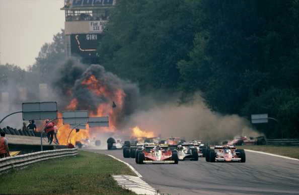 Formel 1, Grand Prix Italien 1978, Monza, 10.09.1978 Start Gilles Villeneuve, Ferrari 312T3 Niki Lauda, Brabham-Alfa Rom