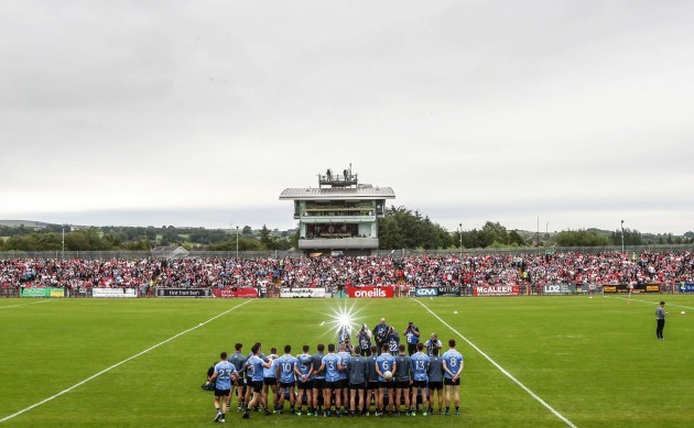 The Dublin team take to the field
