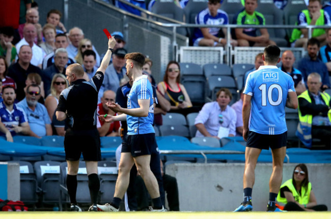 John Small is sent off by Referee Barry Cassidy