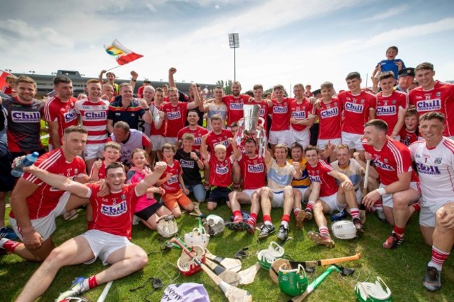 Cork celebrate winning the game