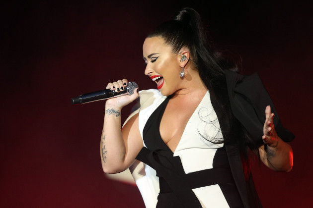 US singer Demi Lovato performs at the Rock in Rio Lisboa 2018