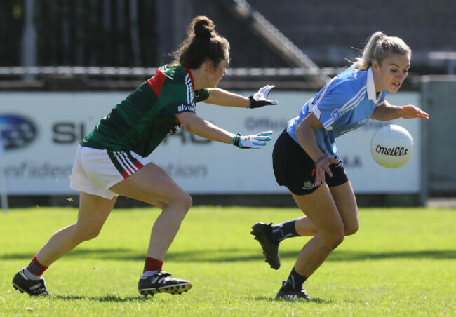Nicole Owens tackled by Doireann Hughes