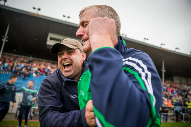 John Kiely celebrates at the final whistle