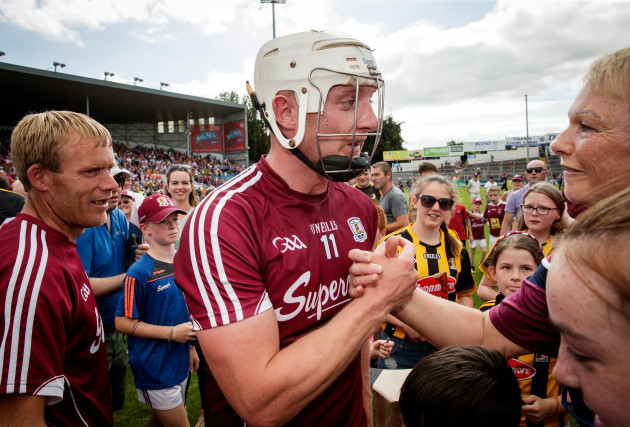 Joe Canning is congratulated after the game