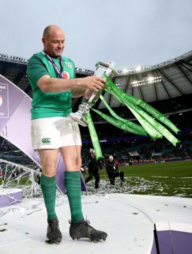 Rory Best celebrates winning