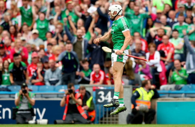 Aaron Gillane celebrates scoring a late free