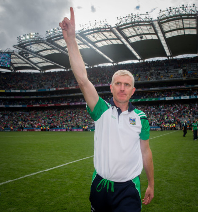 John Kiely celebrates after the game