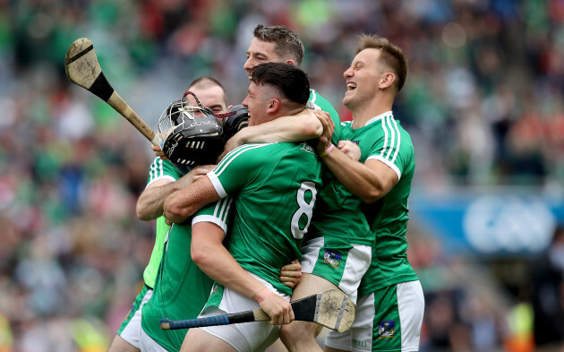 Peter Casey, Darragh O’Donovan, Graeme Mulcahy and Seamus Flanagan celebrate