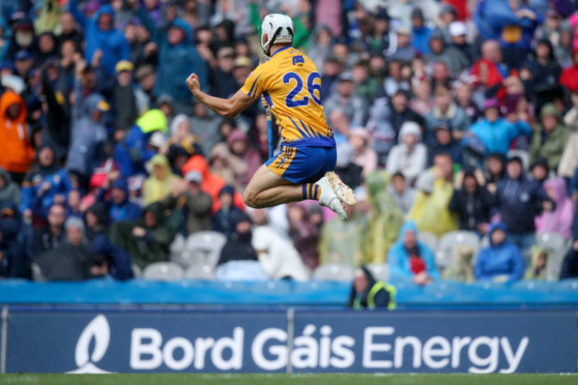 Aron Shanagher celebrates scoring a goal