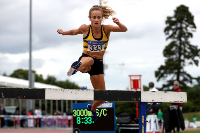 Michelle Finn during the Women's 3000m Steeplechase