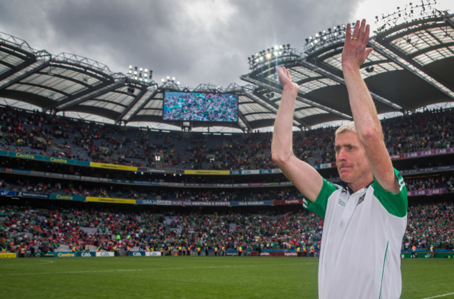 John Kiely celebrates after the game