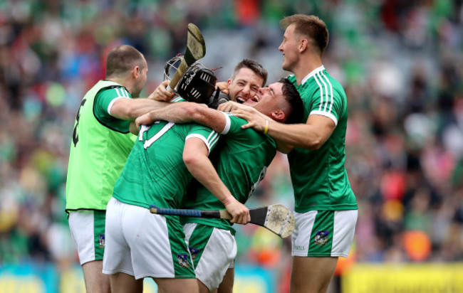 Peter Casey, Darragh O’Donovan, Graeme Mulcahy and Seamus Flanagan celebrate