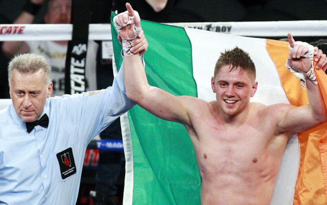 Jason Quigley is declared the winner