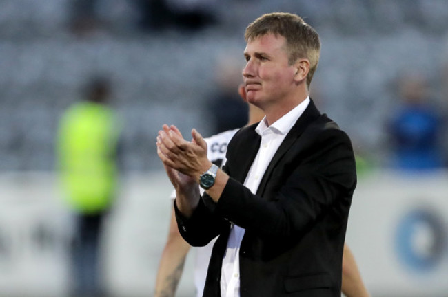 Dundalk manager Stephen Kenny acknowledges the fans