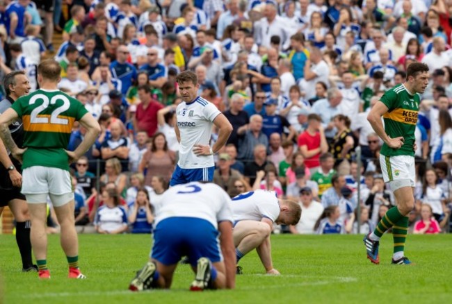 Both sets of players react to the final whistle