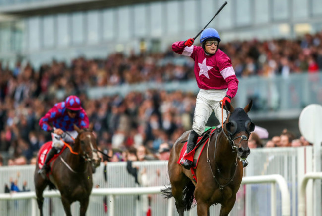 Mark Enright on Clarcam celebrates winning the race