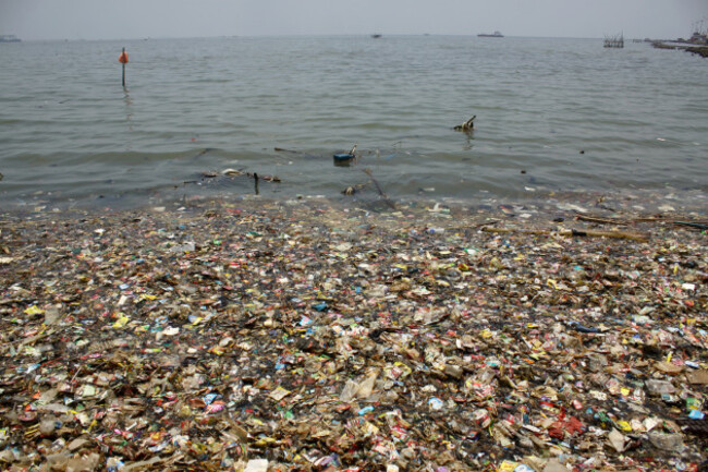 Indonesia: Plastic waste is seen on the north coast of Jakarta