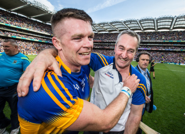 Michael Ryan celebrates with Padraic Maher