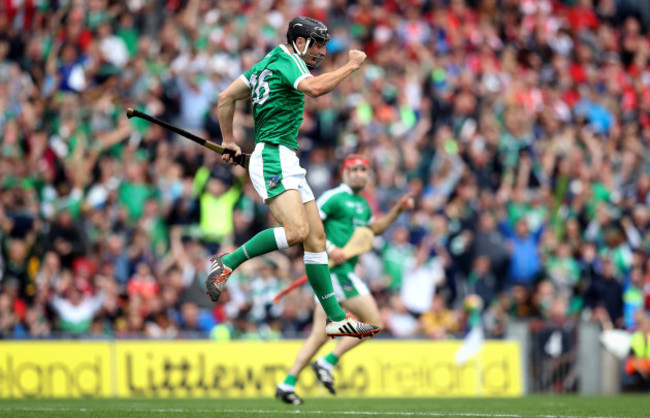 Pat Ryan celebrates scoring a goal in extra time