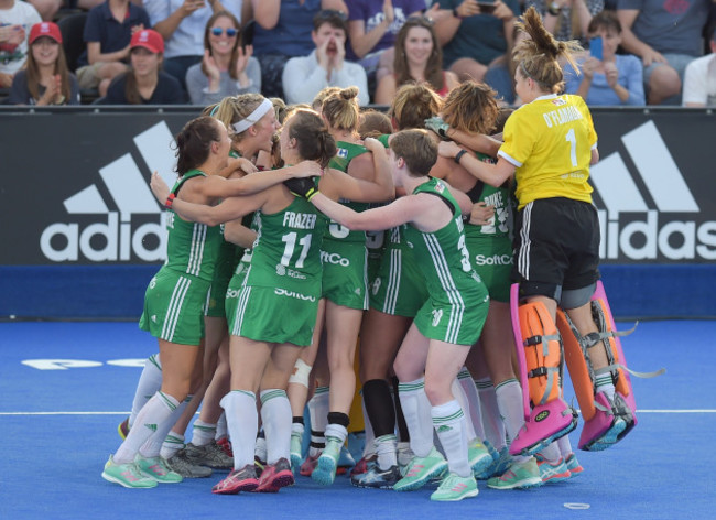 Ireland celebrate winning the shootout