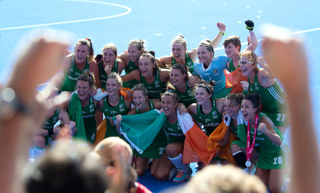 Ireland celebrate winning the shoot out