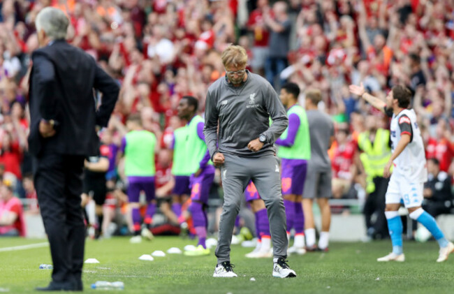 Jurgen Klopp reacts after his side scored