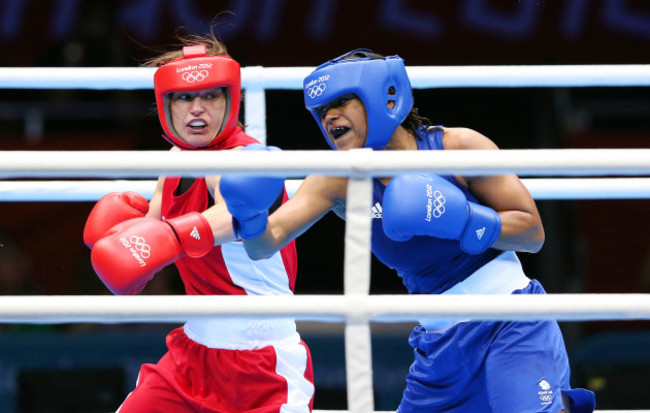 Katie Taylor in action against Natasha Jonas