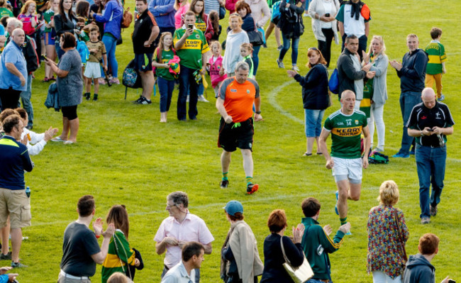 Fans applaud as Kieran Donaghy leaves the field