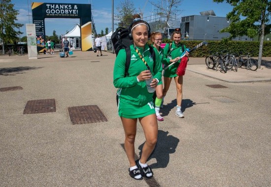 Elena Tice arrives before the game