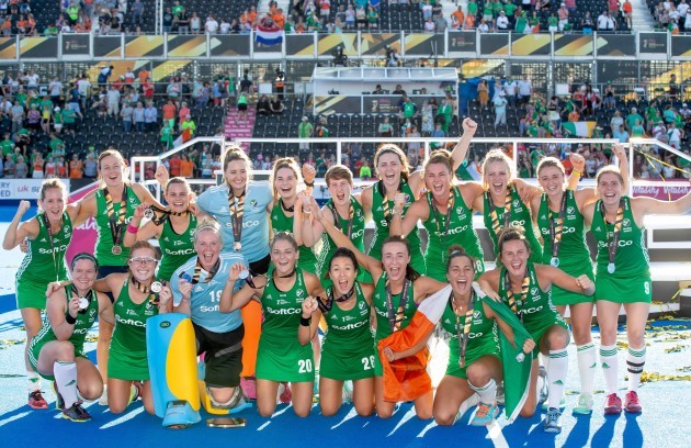 The Ireland players celebrate