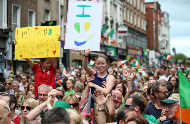 A young fan at the homecoming 6/8/2018