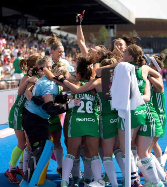 Ireland celebrate winning the shoot out