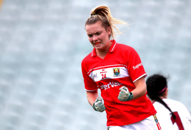 Saoirse Noonan celebrates scoring a goal