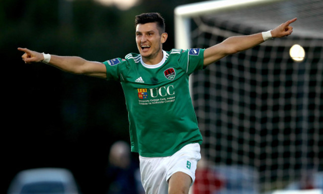 Graham Cummins celebrates scoring their second goal