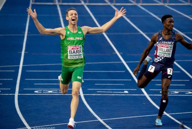 Thomas Barr celebrates winning bronze