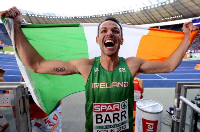 Thomas Barr celebrates winning bronze