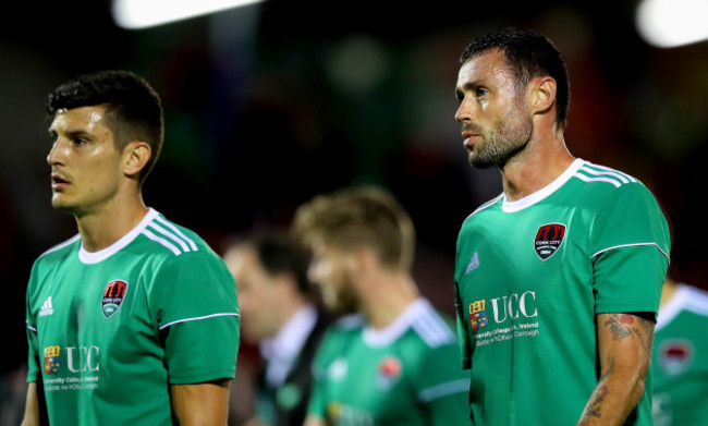 Graham Cummins and Damien Delaney dejected