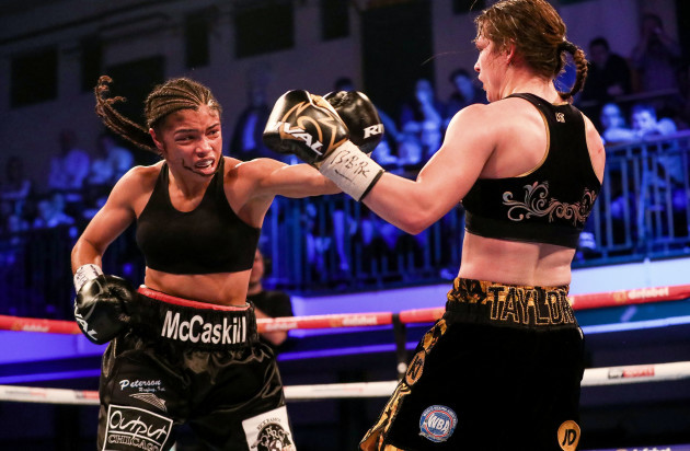 Jessica McCaskill in action against Katie Taylor