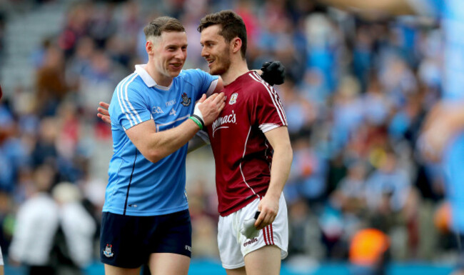 Philip McMahon with Ian Burke after the game