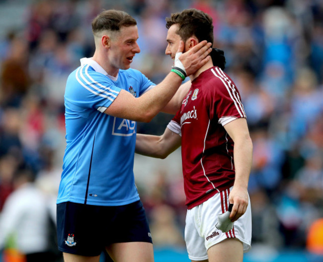 Philip McMahon with Ian Burke after the game