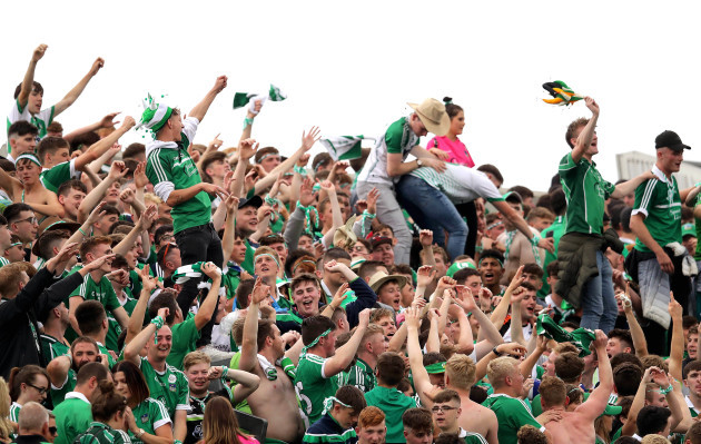 Limerick fans celebrate on Hill 16