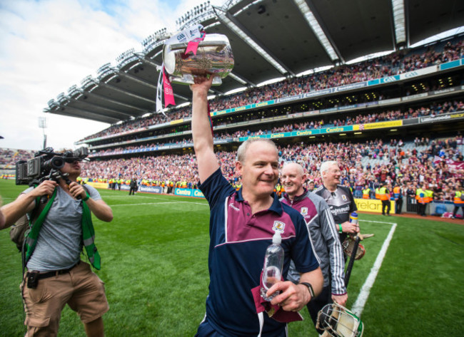 Michael Donoghue celebrates with the Liam MacCarthy cup