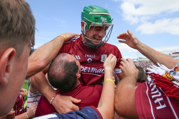 Daithi Burke celebrates after the game with fans