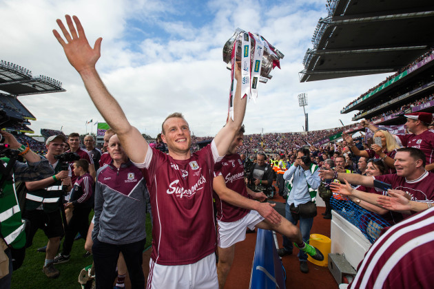 Cyril Donnellan celebrates with the Liam MacCarthy cup