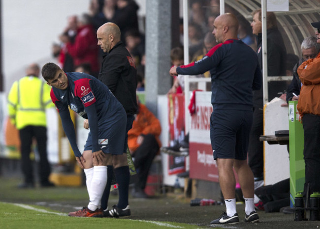 Adam Morgan prepares to come on