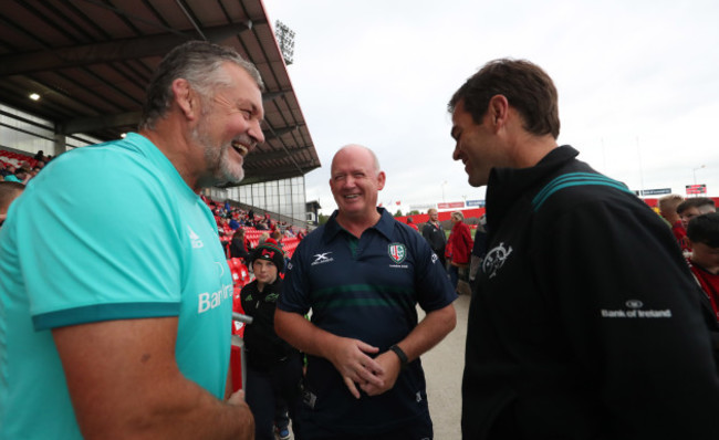 Declan Kidney with Niall O'Donovan and Johan van Graan