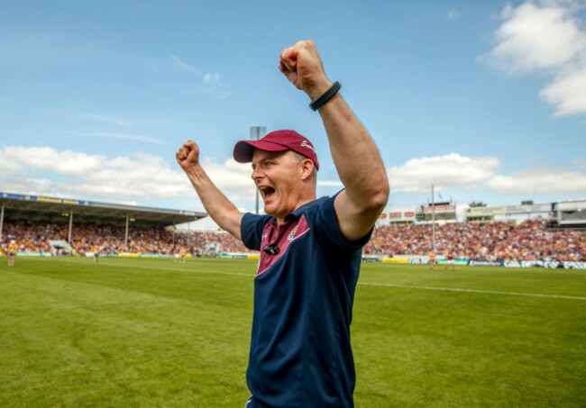 Michael Donoghue celebrates after the game
