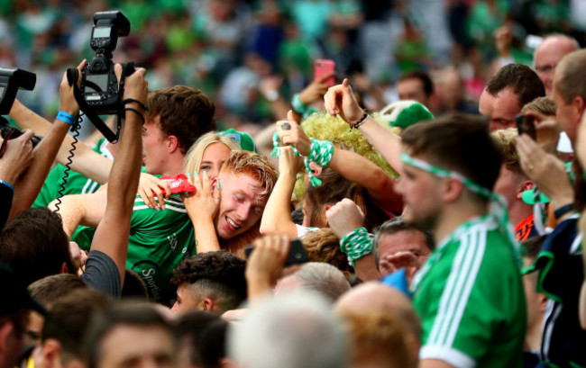 Cian Lynch celebrates with fans