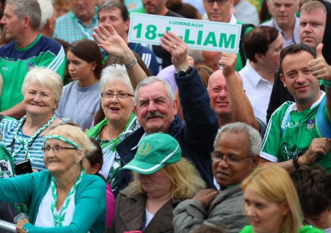 Crowds gather outside Limerick Colbert railway station to welcome home the Limerick team