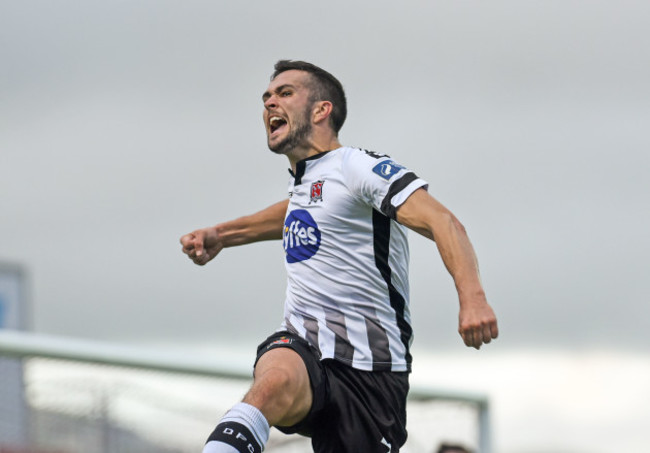 Michael Duffy celebrates scoring